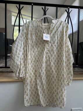 DOEN Opal dress in cream sunflower size large